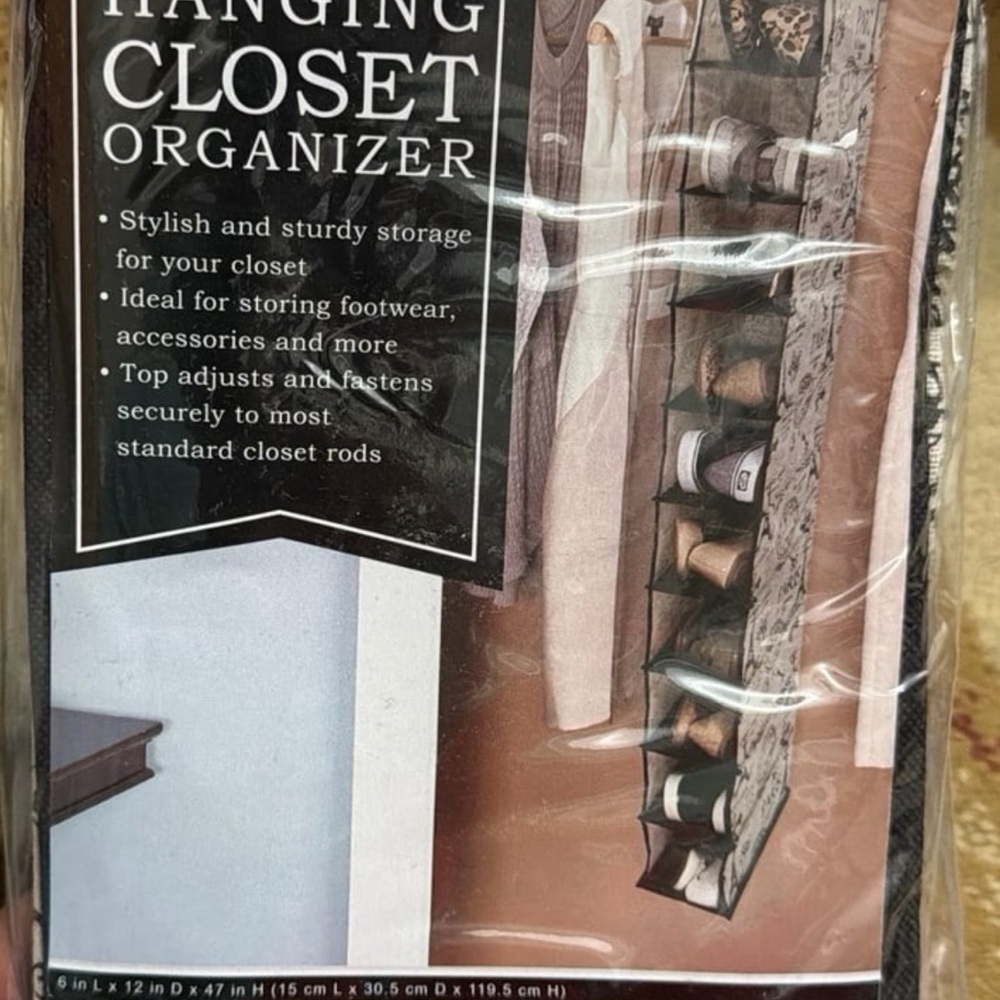 Hanging Closet Organizer - Black and Gray
